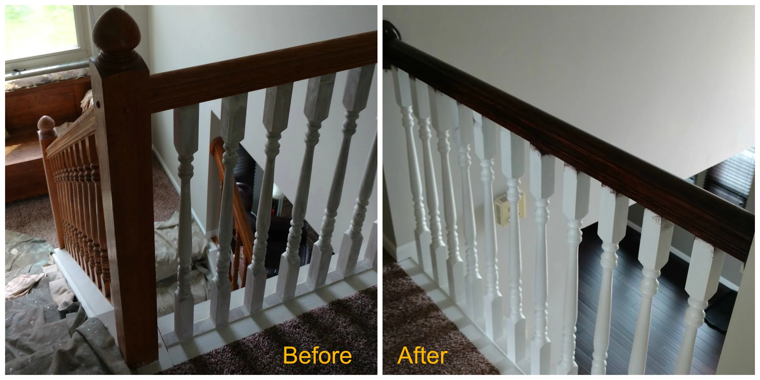 The-Paint-Butler-Columbus-Ohio-Staircase-Restoration-Hilliard-Hand-Rail-Collage